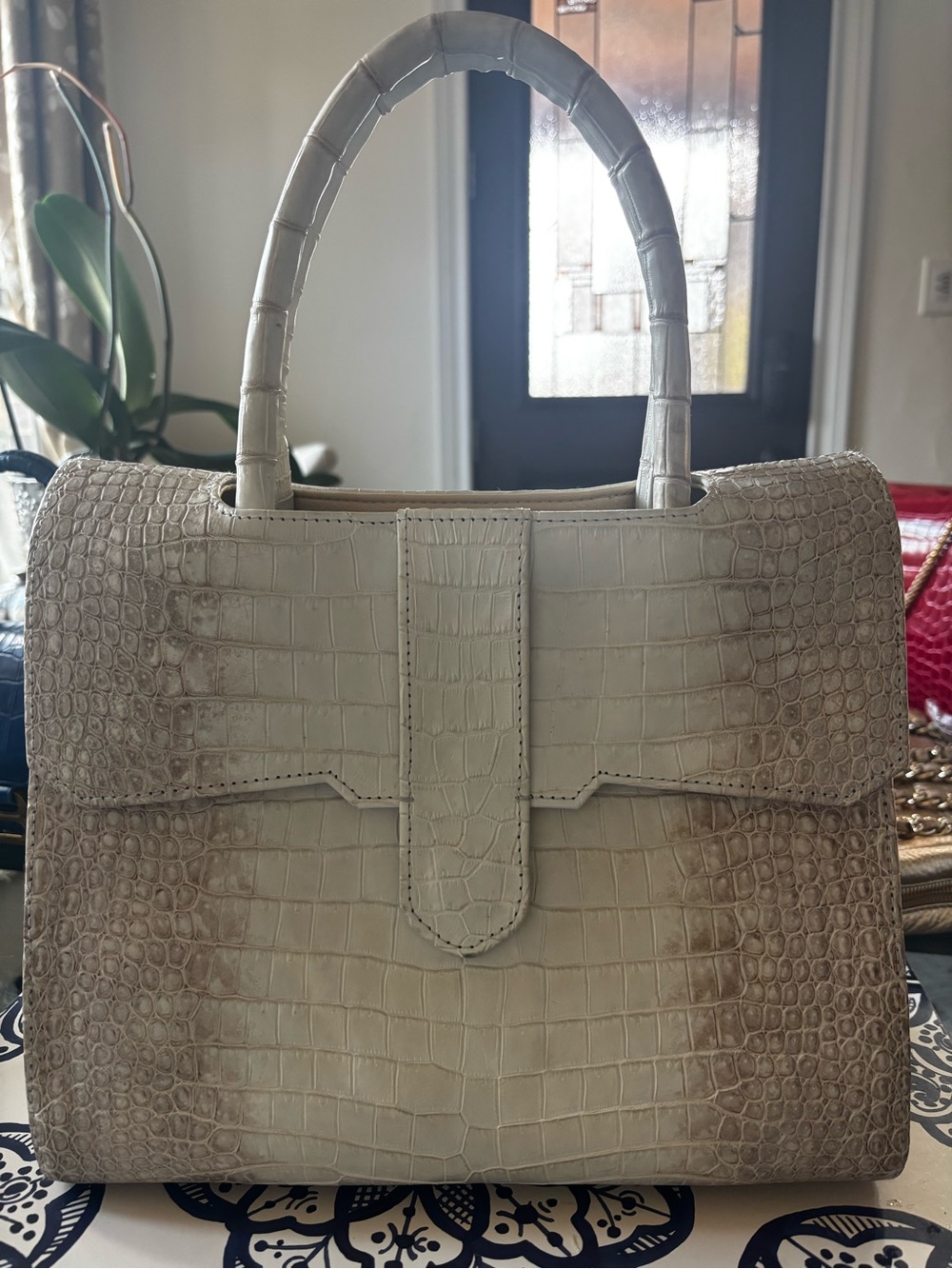 Genuine Himalayan crocodile handbag
